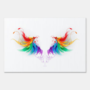 Fluffy Rainbow Wings Sign
