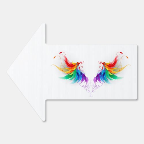 Fluffy Rainbow Wings Sign