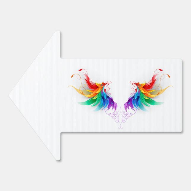 Fluffy Rainbow Wings Sign (Front)