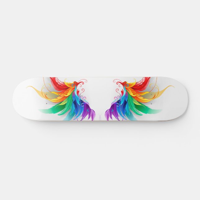 Fluffy Rainbow Wings Skateboard (Horz)