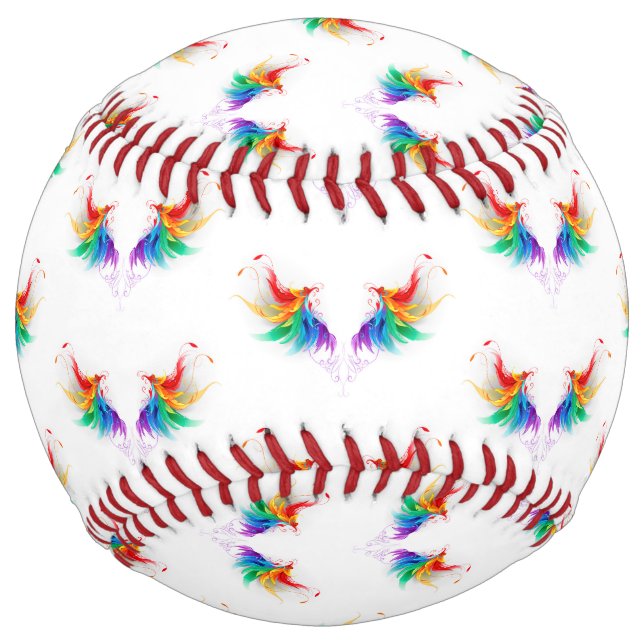 Fluffy Rainbow Wings Softball (Front)