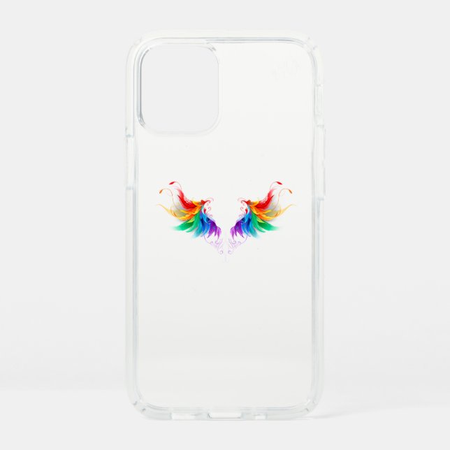 Fluffy Rainbow Wings Speck iPhone 12 Mini Case (Front)