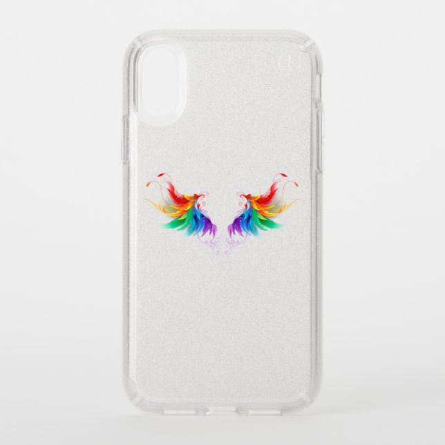 Fluffy Rainbow Wings Speck iPhone XR Case (Front)