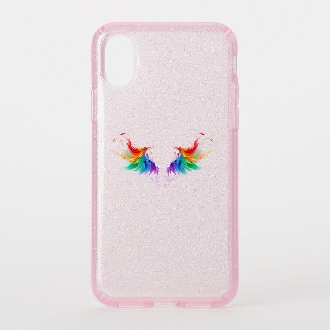 Fluffy Rainbow Wings Speck iPhone XS Case (Front)