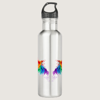 Fluffy Rainbow Wings Stainless Steel Water Bottle