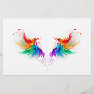 Fluffy Rainbow Wings Stationery