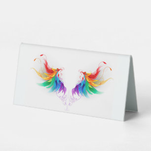 Fluffy Rainbow Wings Table Tent