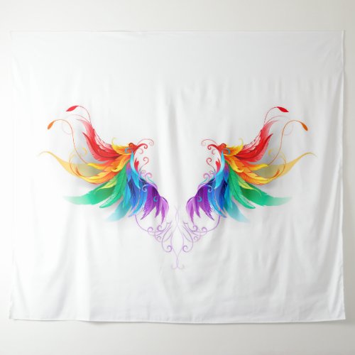 Fluffy Rainbow Wings Tapestry