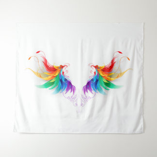Fluffy Rainbow Wings Tapestry