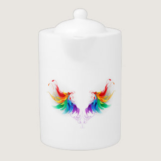 Fluffy Rainbow Wings Teapot
