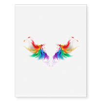 Fluffy Rainbow Wings Temporary Tattoos