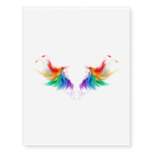 Fluffy Rainbow Wings Temporary Tattoos