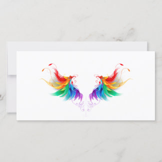 Fluffy Rainbow Wings Thank You Card
