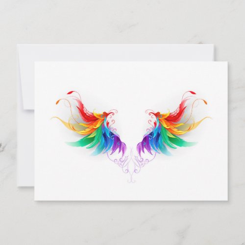 Fluffy Rainbow Wings Thank You Card