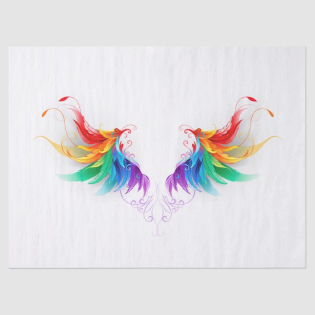 Fluffy Rainbow Wings Tissue Paper (Front)