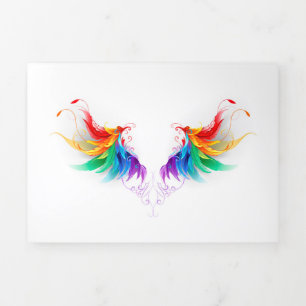 Fluffy Rainbow Wings Tri-Fold Announcement