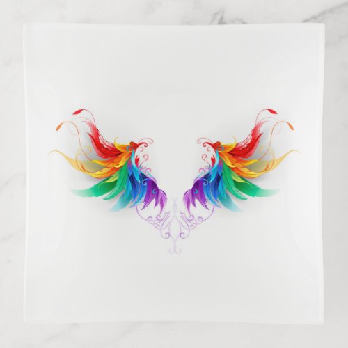 Fluffy Rainbow Wings Trinket Tray