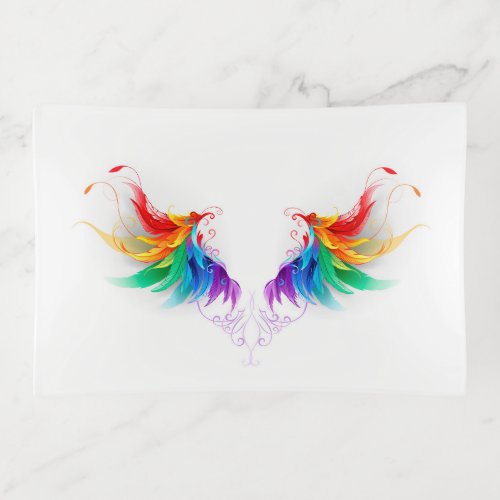 Fluffy Rainbow Wings Trinket Tray