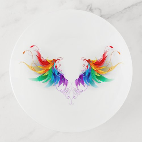 Fluffy Rainbow Wings Trinket Tray