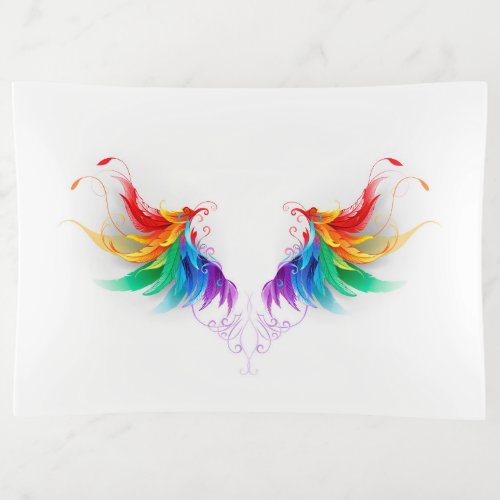 Fluffy Rainbow Wings Trinket Tray