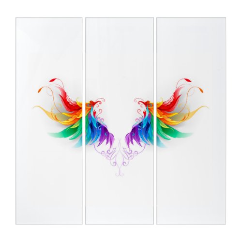 Fluffy Rainbow Wings Triptych