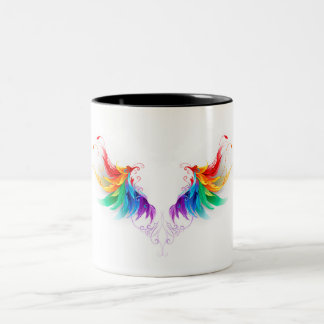 Fluffy Rainbow Wings Two-Tone Coffee Mug