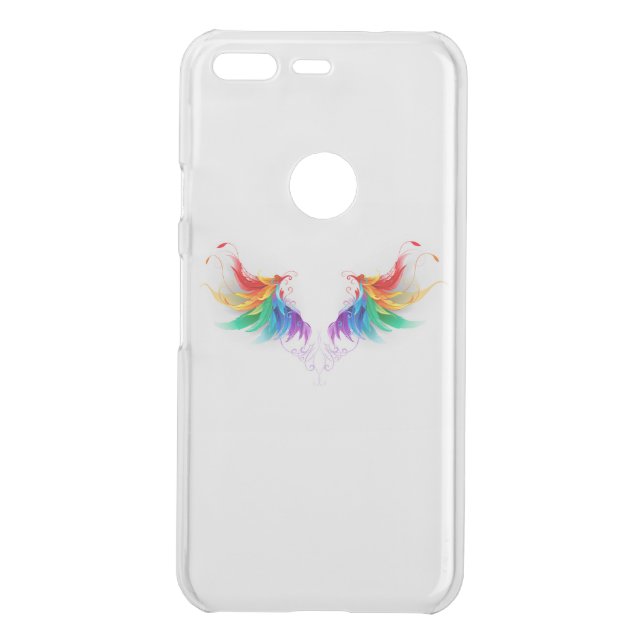 Fluffy Rainbow Wings Uncommon Google Pixel Case (Back)