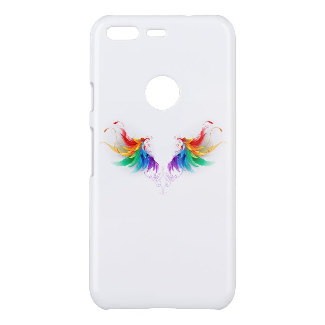 Fluffy Rainbow Wings Uncommon Google Pixel Case (Back)