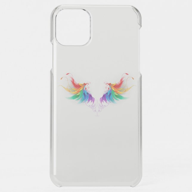 Fluffy Rainbow Wings Uncommon iPhone Case (Back)