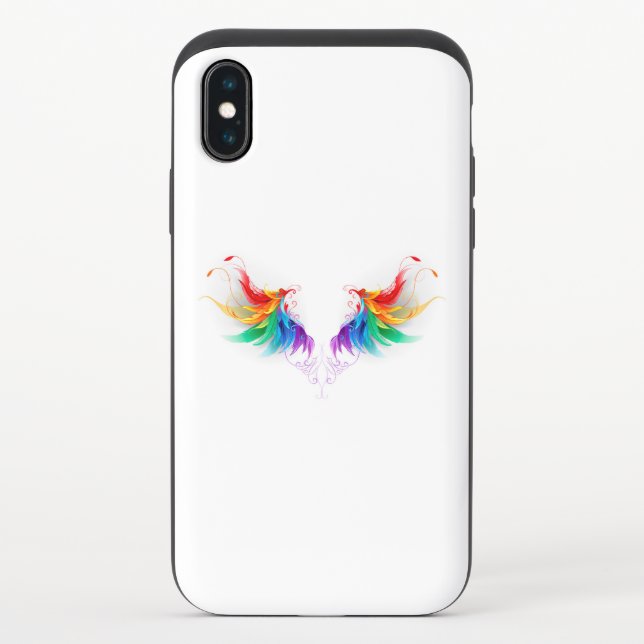 Fluffy Rainbow Wings Uncommon iPhone Case (Back)
