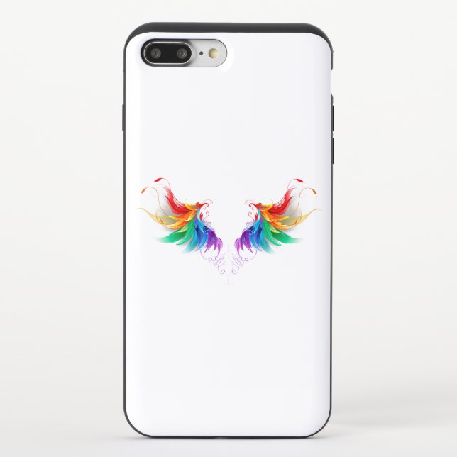 Fluffy Rainbow Wings Uncommon iPhone Case (Back)