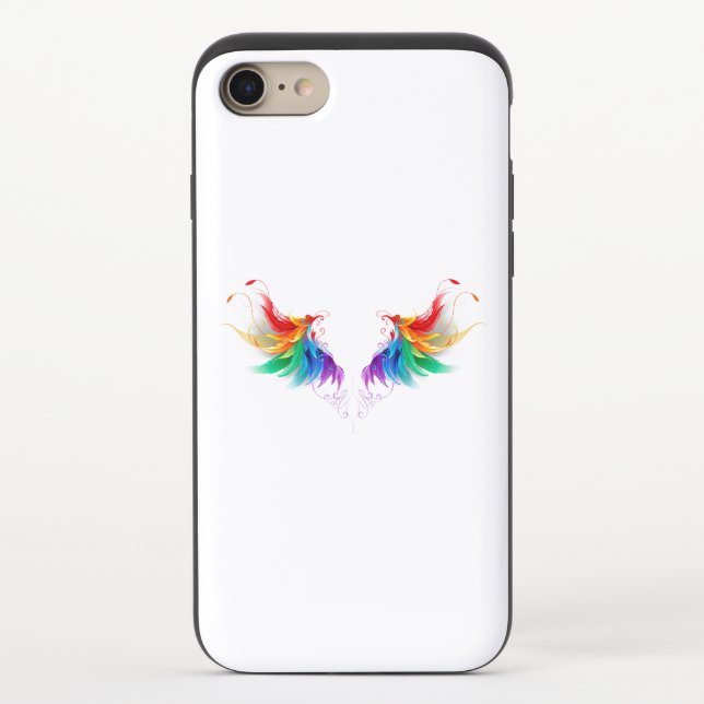 Fluffy Rainbow Wings Uncommon iPhone Case (Back)