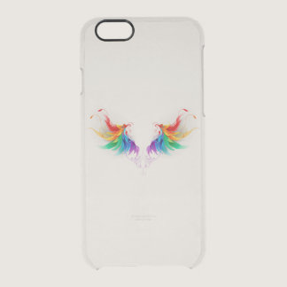 Fluffy Rainbow Wings Clear iPhone 6/6S Case