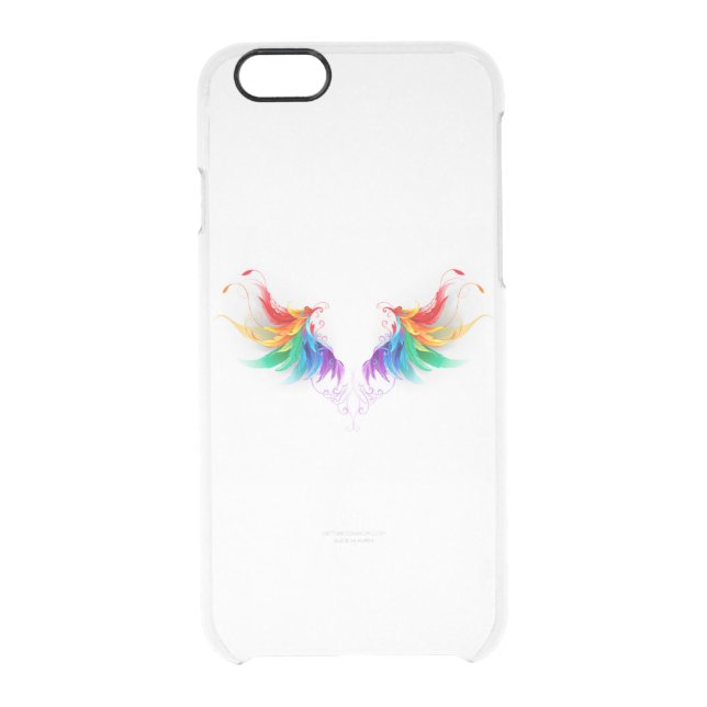 Fluffy Rainbow Wings Uncommon iPhone Case (Back)