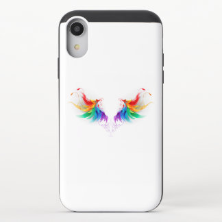 Fluffy Rainbow Wings iPhone XR Slider Case