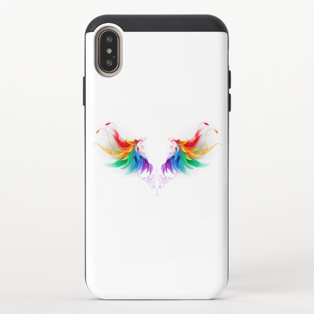 Fluffy Rainbow Wings Uncommon iPhone Case (Back)