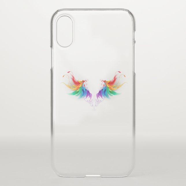 Fluffy Rainbow Wings Uncommon iPhone Case (Back)