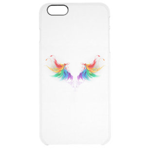 Fluffy Rainbow Wings Clear iPhone 6 Plus Case