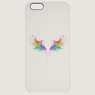 Fluffy Rainbow Wings Clear iPhone 6 Plus Case