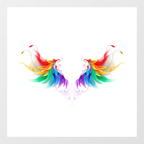 Fluffy Rainbow Wings Window Cling