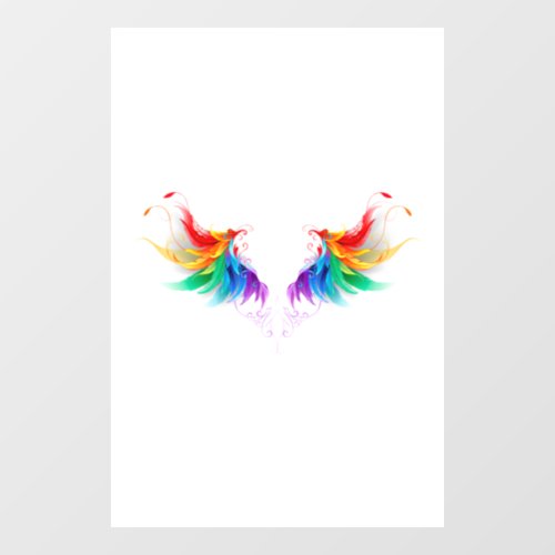 Fluffy Rainbow Wings Window Cling