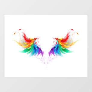 Fluffy Rainbow Wings Window Cling