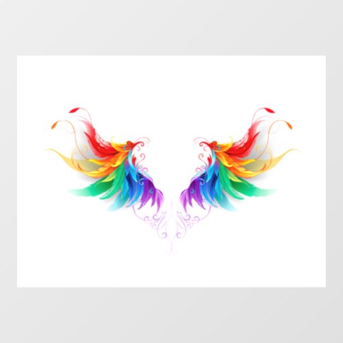 Fluffy Rainbow Wings Window Cling