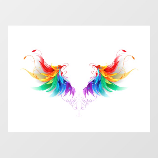 Fluffy Rainbow Wings Window Cling (Sheet)