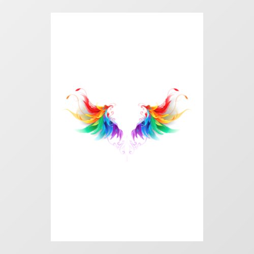 Fluffy Rainbow Wings Window Cling