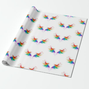 Fluffy Rainbow Wings Wrapping Paper