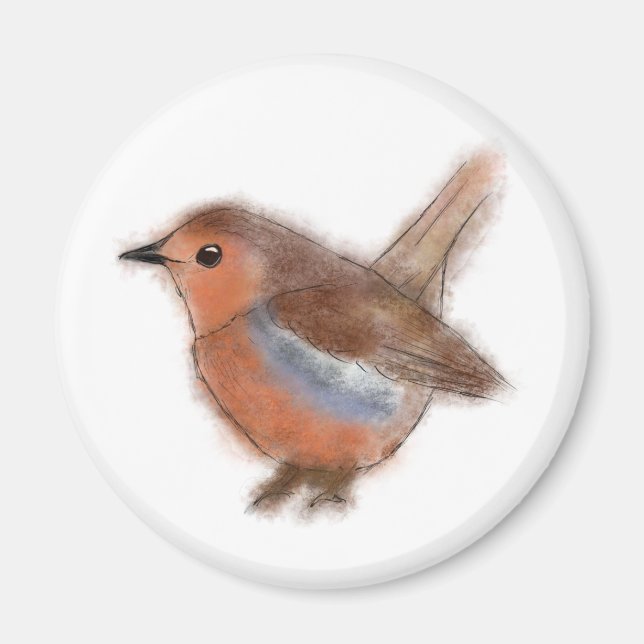 Fluffy Robin  Magnet (Front)