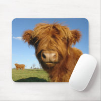 Highland Cow Bouquet Square Mousepad