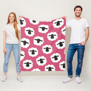Fluffy Sheep Fiber Love Knit Crochet Fleece Blanket