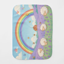 Fluffy Sheep Lavender Field Rainbow Art